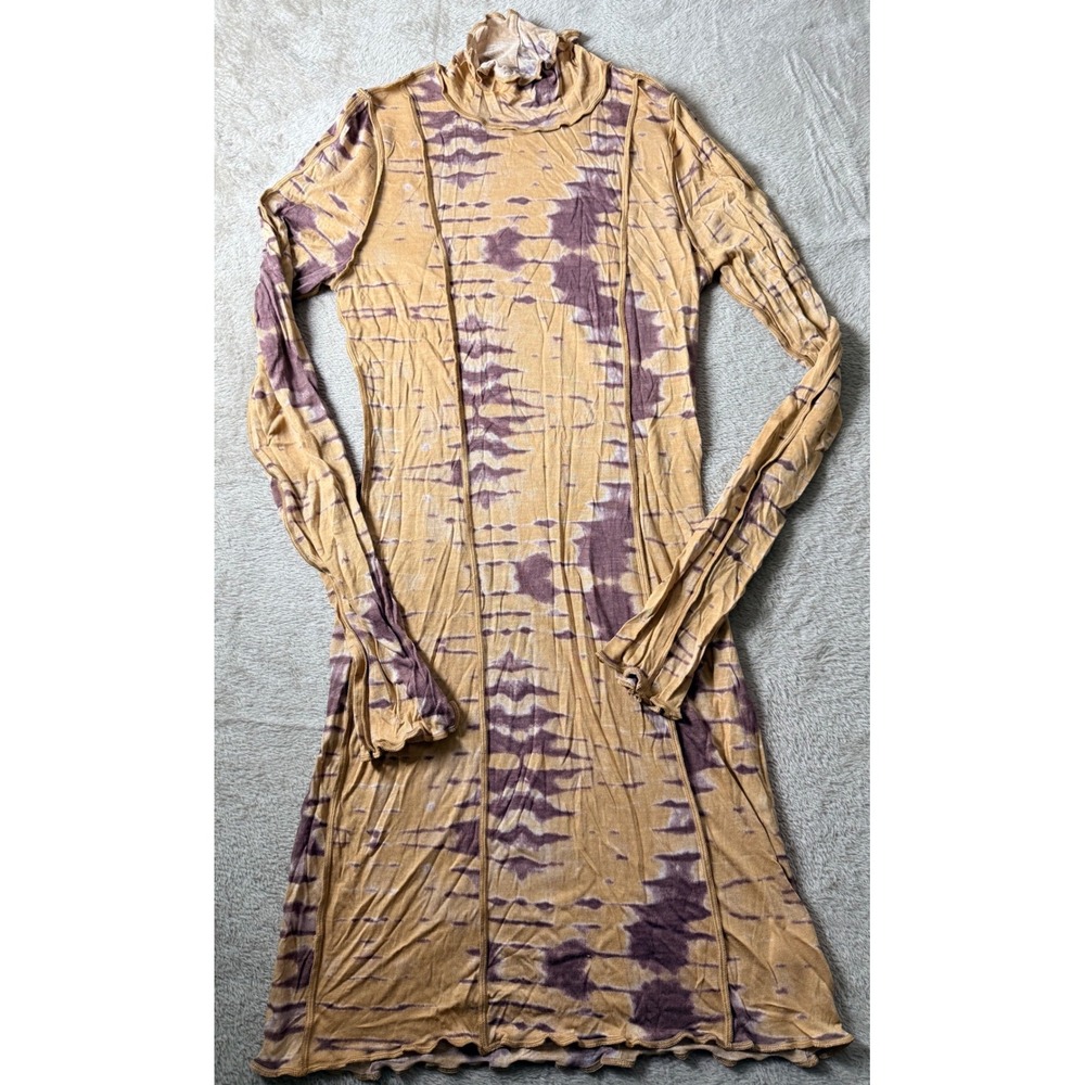 Wilfred Free Artizia Tie Dye Turtleneck Dress Small Boho Indie Fall Grunge